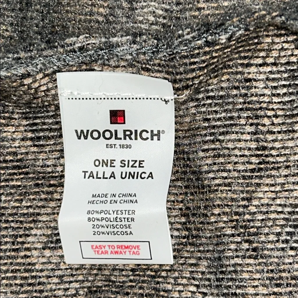 Woolrich Black, Gray & Tan Fringe Blanket Wrap Poncho One Size Fits Most - Image 3