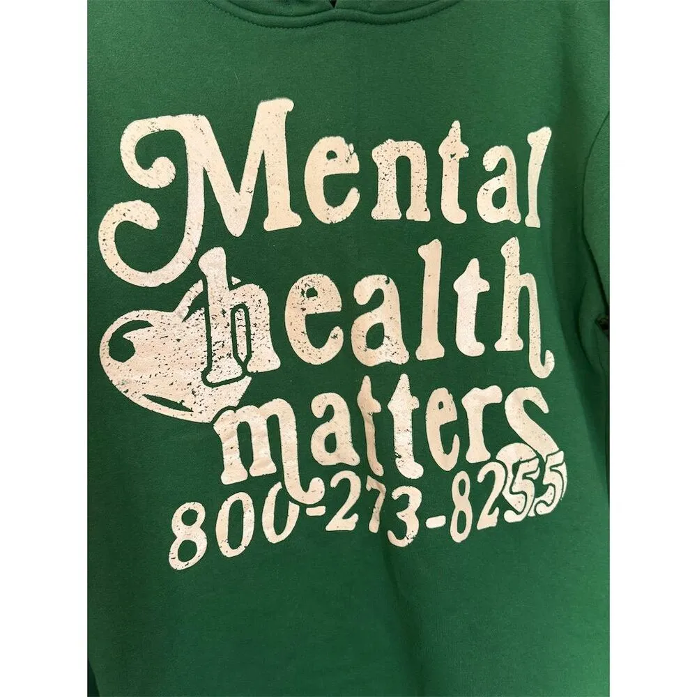 Euphoric Mental Health Matters Hoodie Unisex Standard L Forest Green Pullover Size L - Image 6