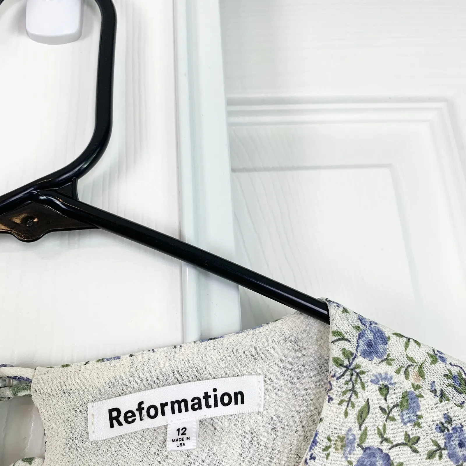 Reformation Idalia Ruffle Flutter Sleeve Cutout Open Back Floral Mini Dress 12 - Image 6