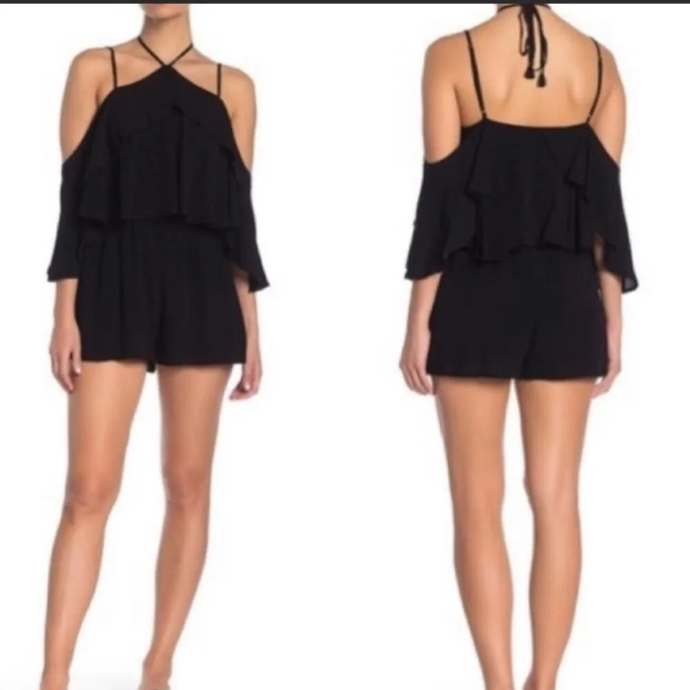 NWT L*space seaside ruffle halter romper cover up - Image 2