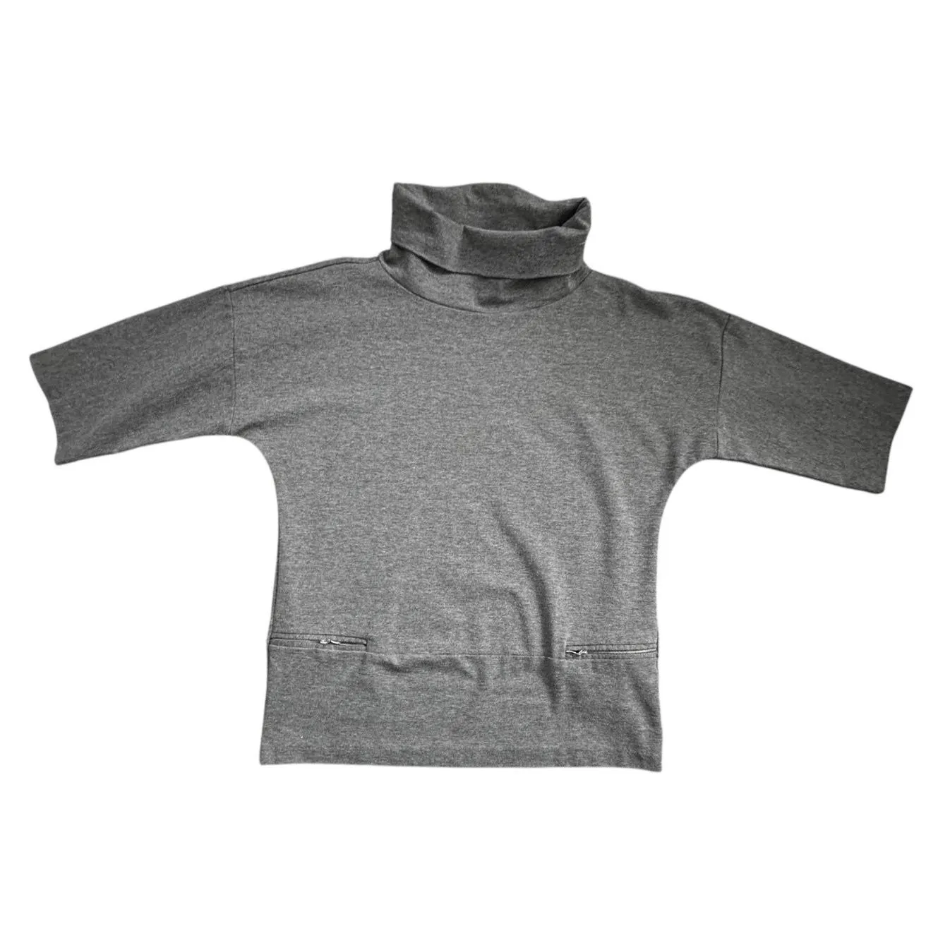 New York & Company Women's Gray Soft Touch Fleece Cowl Neck Sweater Cozy Chic - Image 3