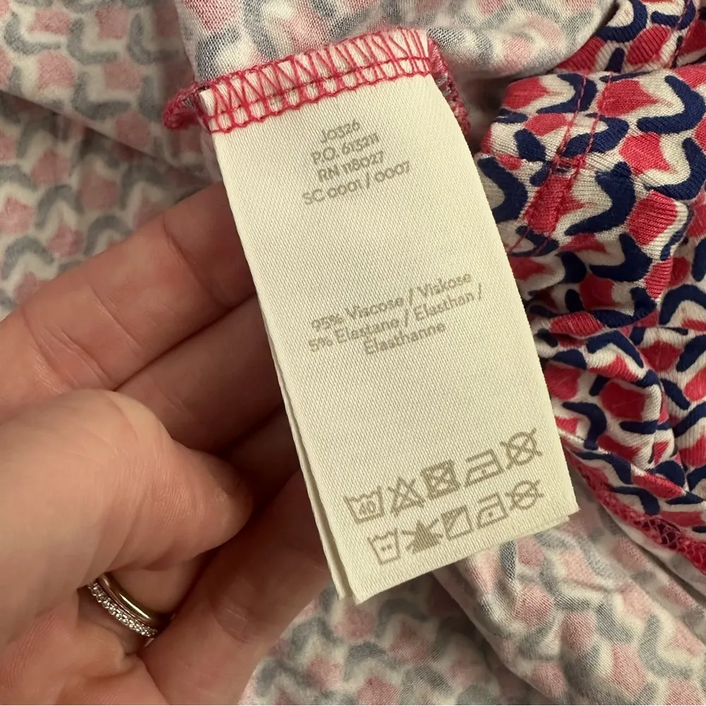 Boden Amelie Jersey Dress In Strawberry Geometric Print White Size 4 - Image 7