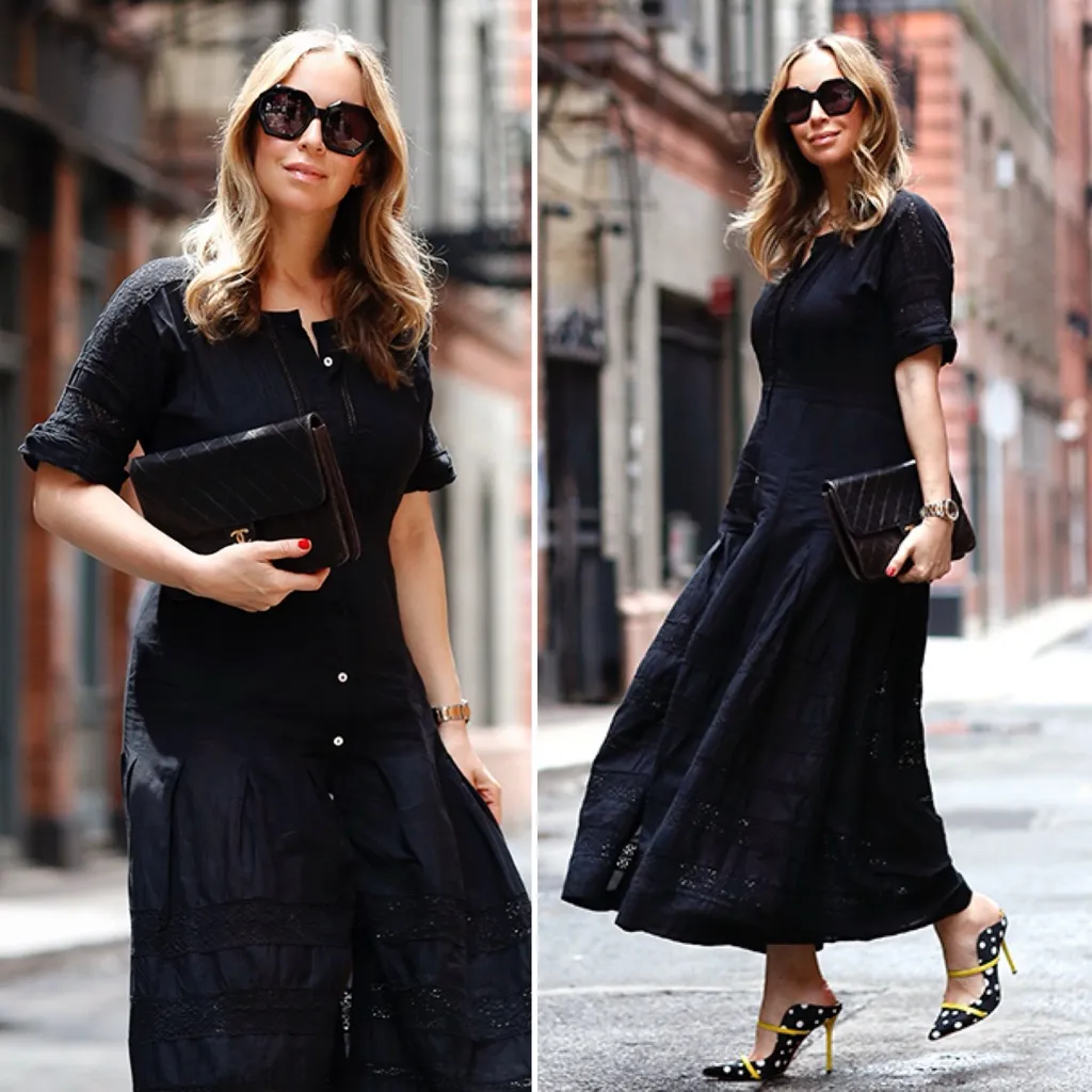 NWT LoveShackFancy
Edie Lace Short Sleeve Midi Shirt Dress in Black Size XS - Image 10