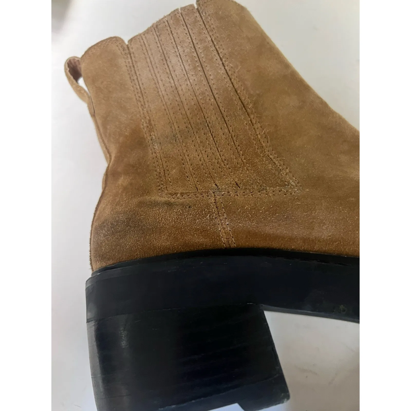 Madewell The Gwenda Platform Lug Ankle Boots In Toffee Suede Size 11 Women’s - Image 9