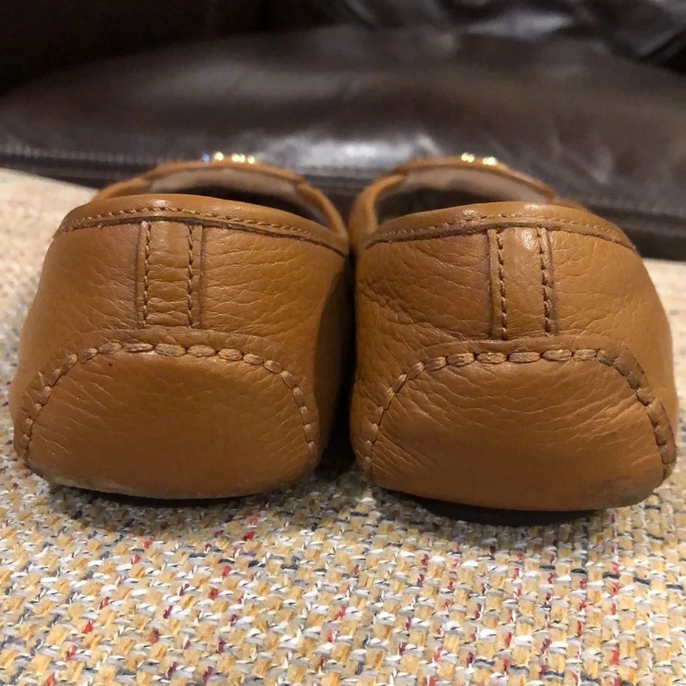 MICHAEL Michael Kors Classic Lillie Leather Moccasin Flats in Luggage Sz 9M Tan - Image 14