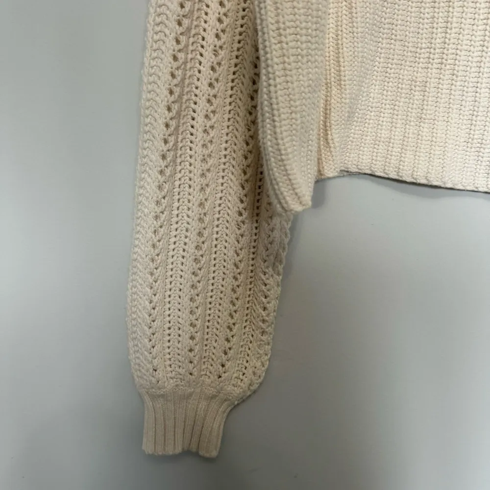 American Eagle Cream Balloon Sleeve Sweater - Image 4