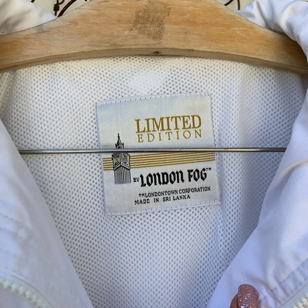 Vintage 90s London Fog white lattice front bomber jacket - Image 2