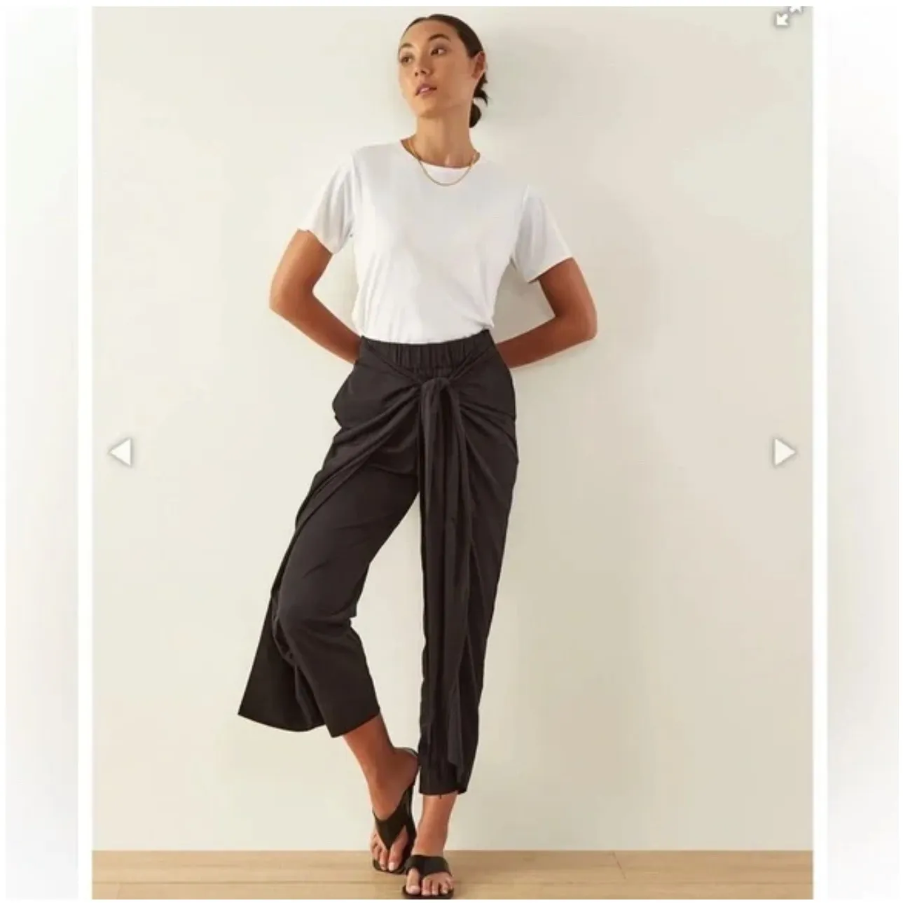 ADAY Under Wraps Black high waist crop Pants Sz M - Image 5