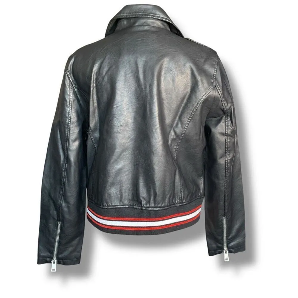 Levi’s NWT Faux Leather Moto Jacket Black Ribbed Hem Asymmetrical Zip Size XL - Image 7