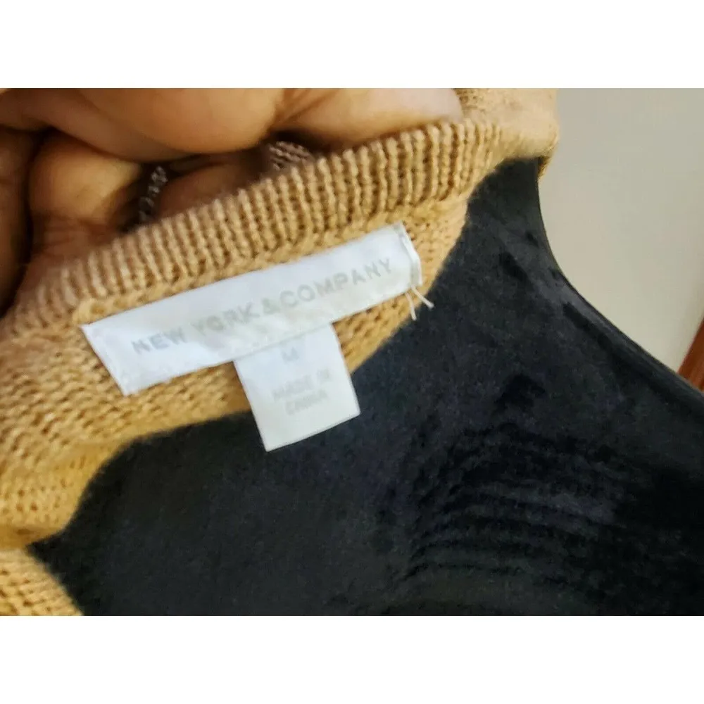 NewYork & Co. Women's Acrylic Round Neck Short Sleeve Knee Length Knit Dress M Size M - Image 8