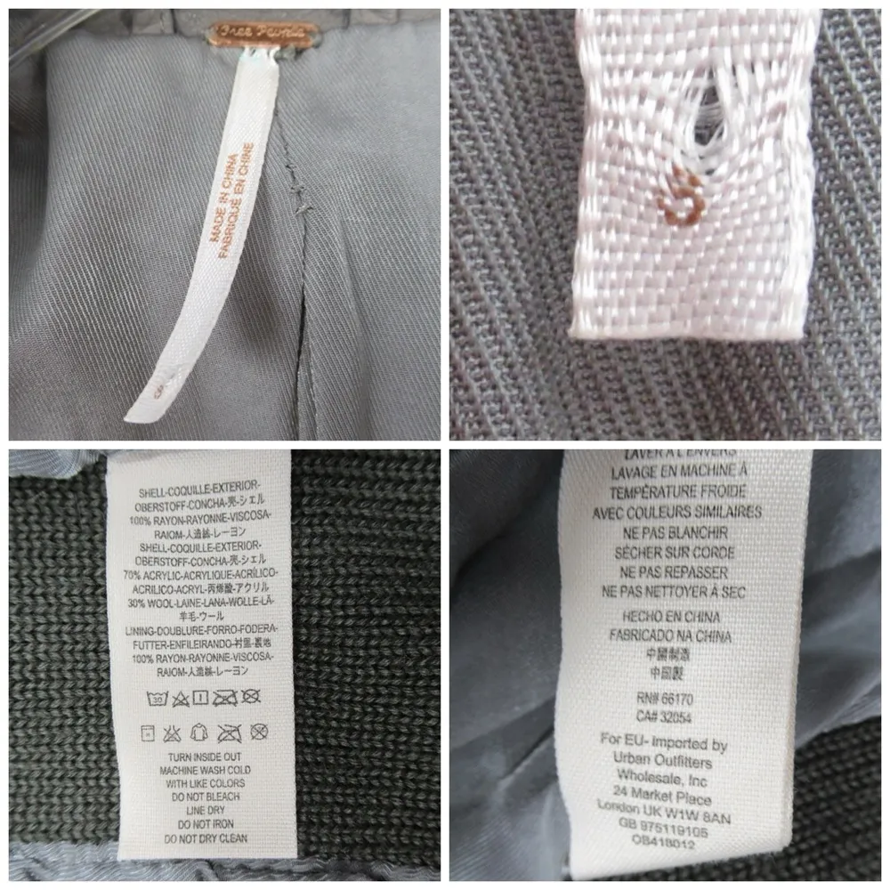 FREE PEOPLE Cool & Clean Faux-Leather Jacket Ribbed Knit Insets Zip Cuffs Size - Image 10