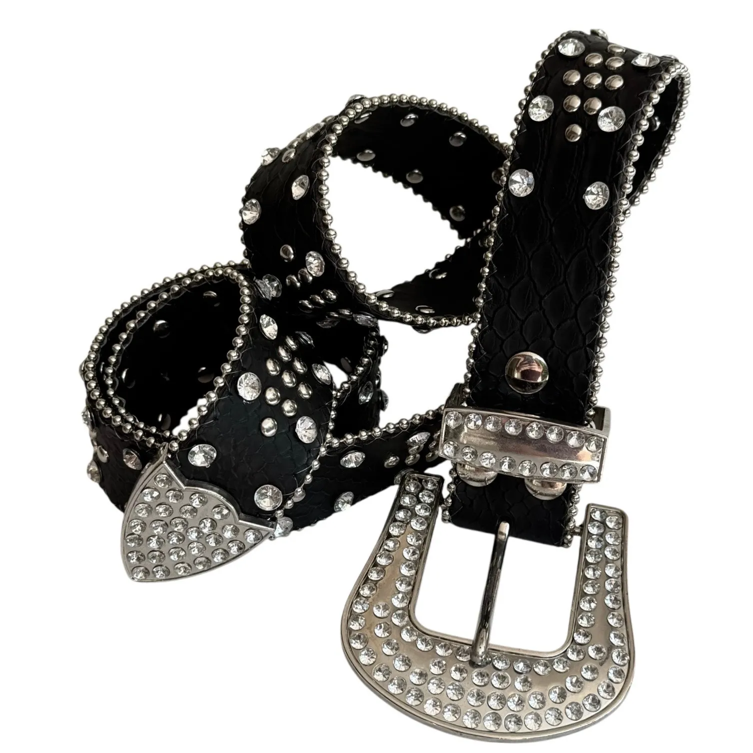 Rhinestone Studded Black BELT 34 - Image 4