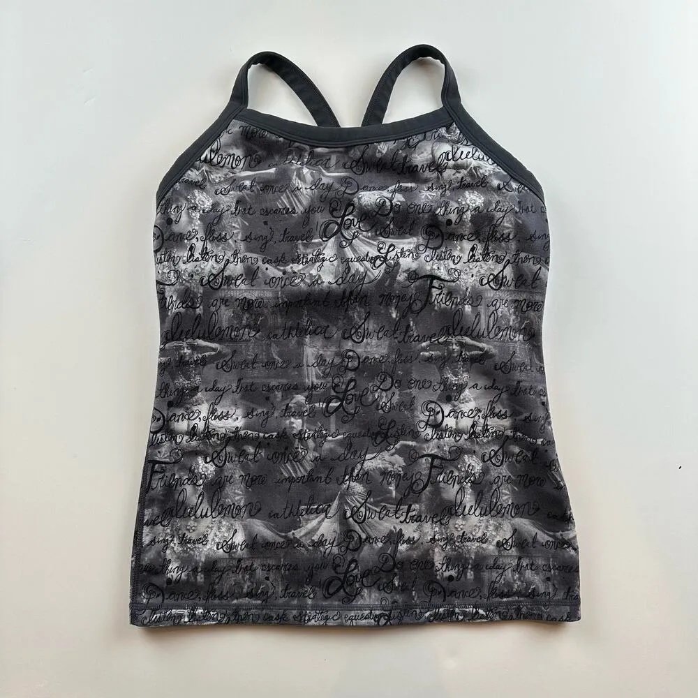 Lululemon Power Y Tank with Back Mesh & Pocket Manifesto India Black Size 8 - Image 5