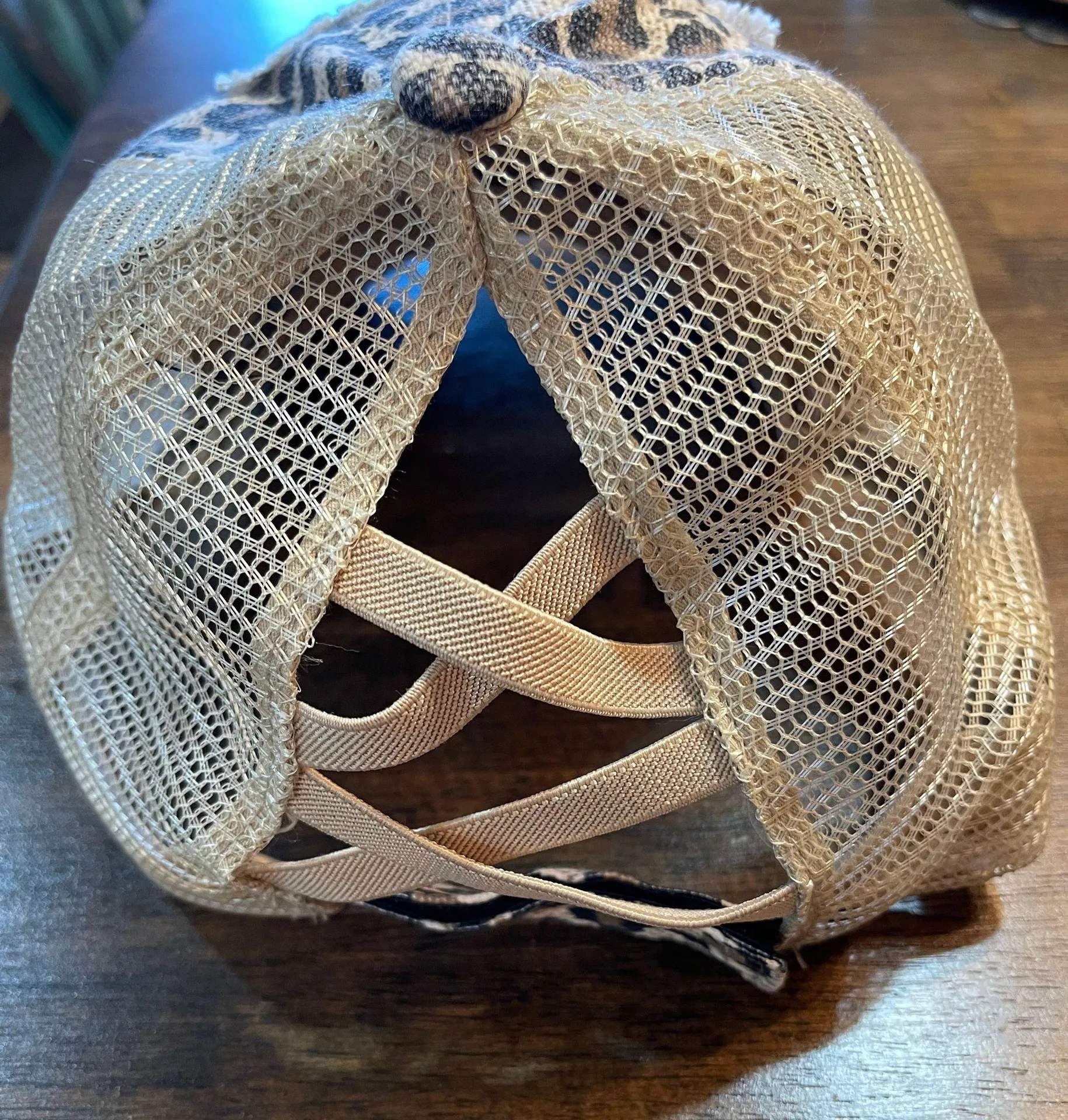 Raising My Husband is Exhausting Leopard Ponytail Trucker Cap Multi - Image 2