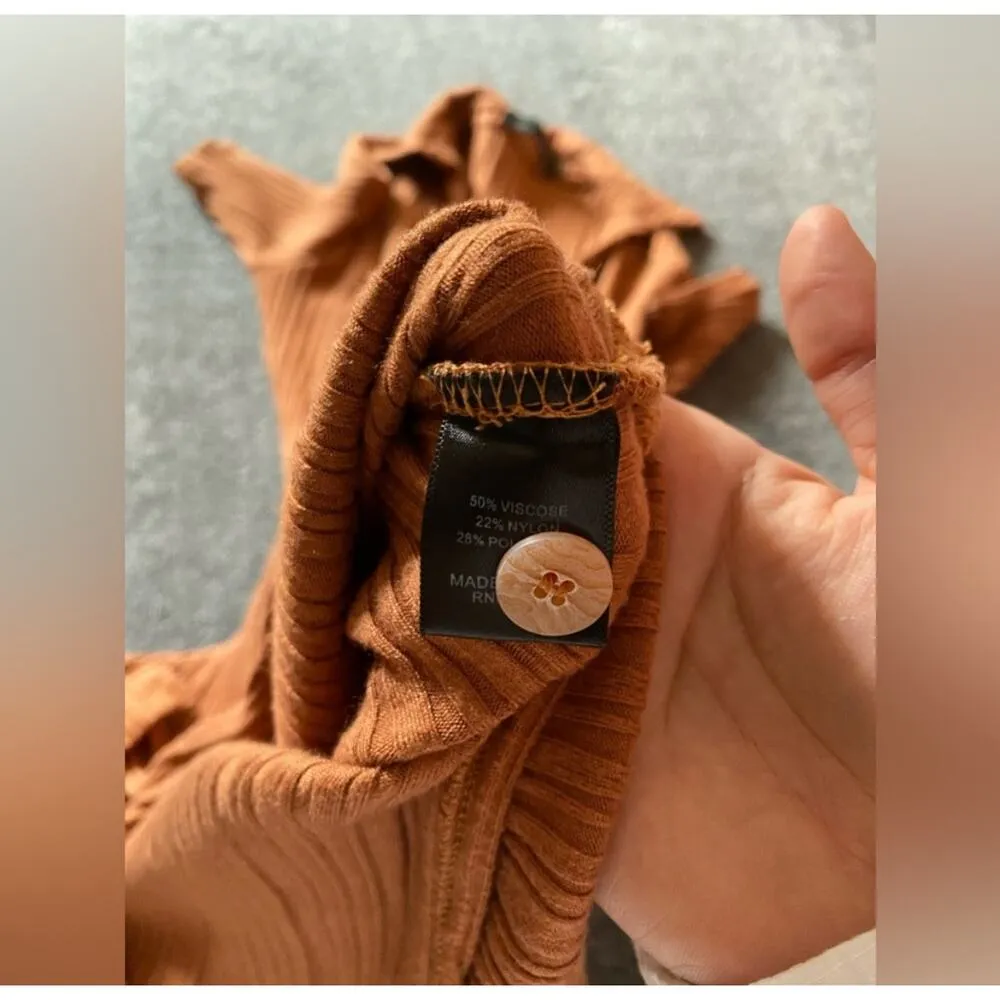 NWOT $168 House Of Harlow 1960 x Revolve‎ Inaya Dress In Terracotta ( S ) Brown - Image 5