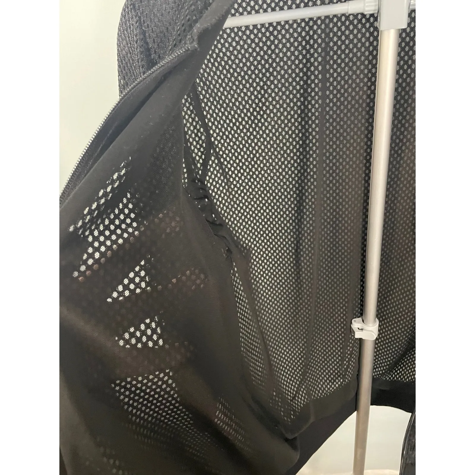 Womens Black Mesh Bomber Jacket‎ Full Zip Lightweight Athletic Activewear Size M - Image 4