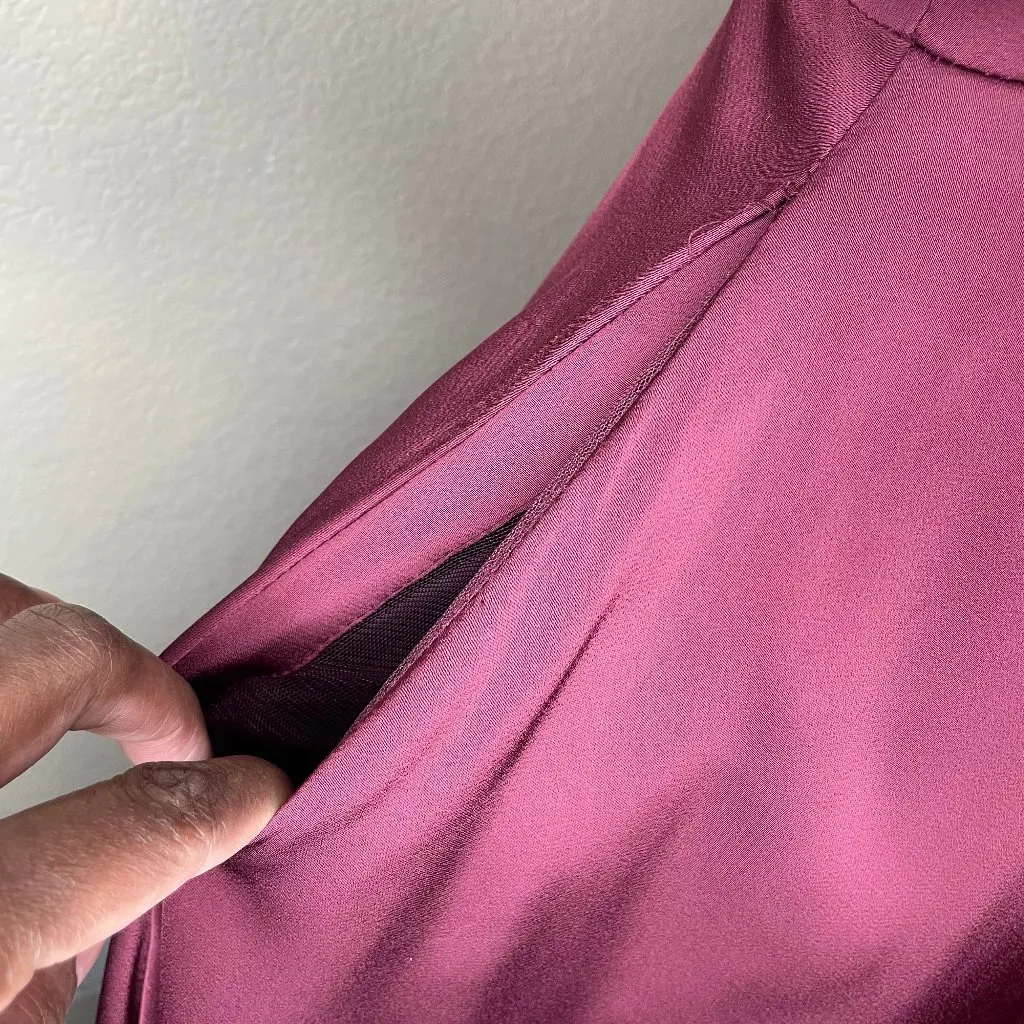 Morilee Madeline Gardner Bordeaux Satin One Shoulder Bridesmaid Dress Gown Sz 4 Red - Image 7