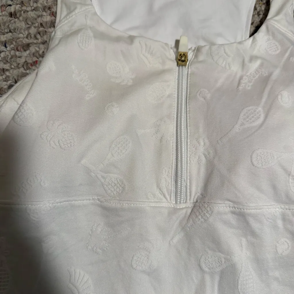Lilly Pulitzer Luxletic Kalila Tennis Bra Tank Top White UPF 50+-Size Small - Image 9
