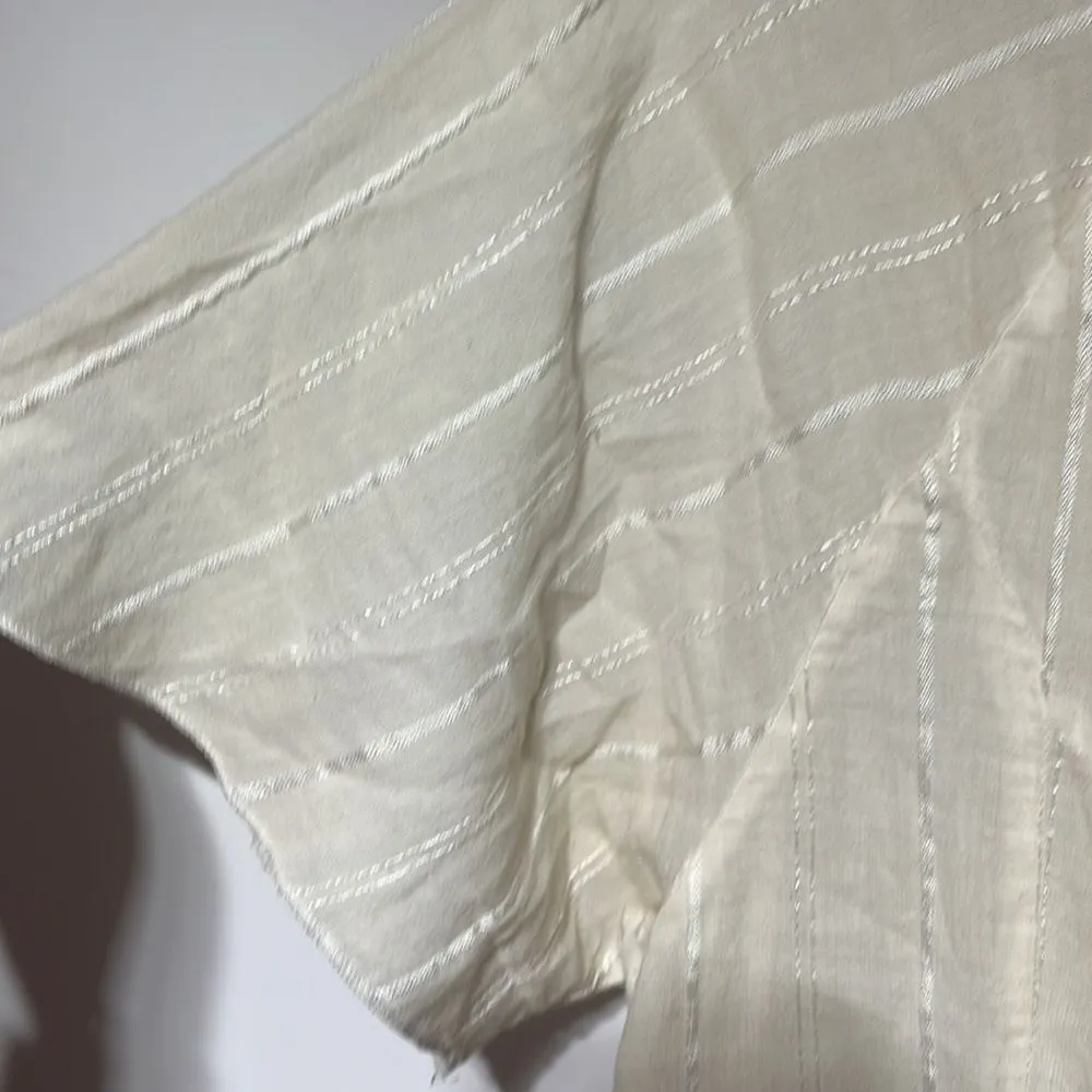 Billabong Swim Cover Sheer Cream W/Gold Grommet Detail Tie Waist Large - Image 6