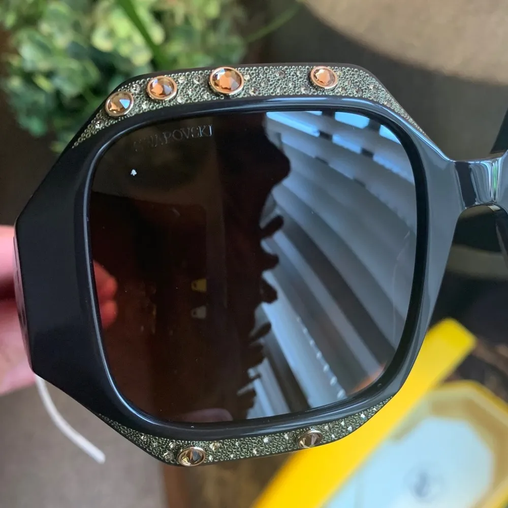 Swavorski Authentic SWAROVSKI 53mm crystals geometric square sunglasses - Image 2