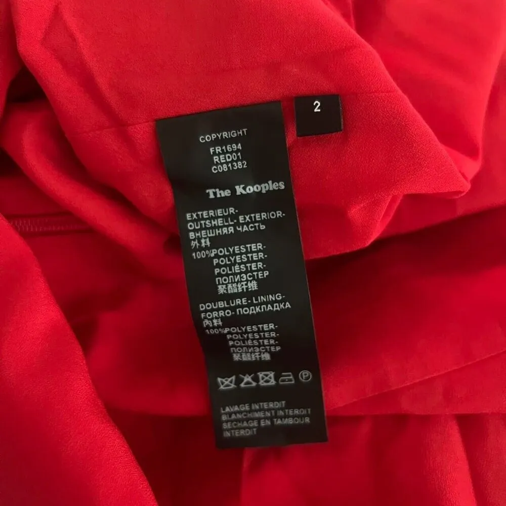 NWT The Kooples Moon Flower Red Floral Ruffle Mini Dress Size 2 - Image 5