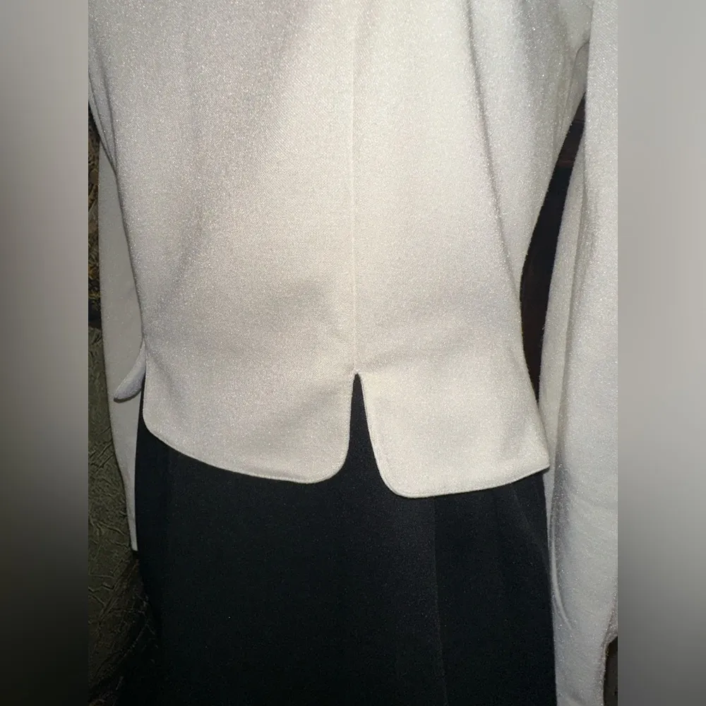EUC VINTAGE Leslie Fay Black and white dress w Pencil Skirt Knee-Length. - Image 9