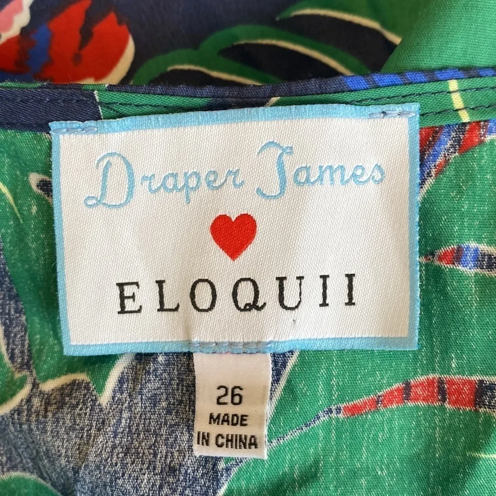 Draper James x Eloquii parrot print shoulder tie sleeveless top NWT - Image 6