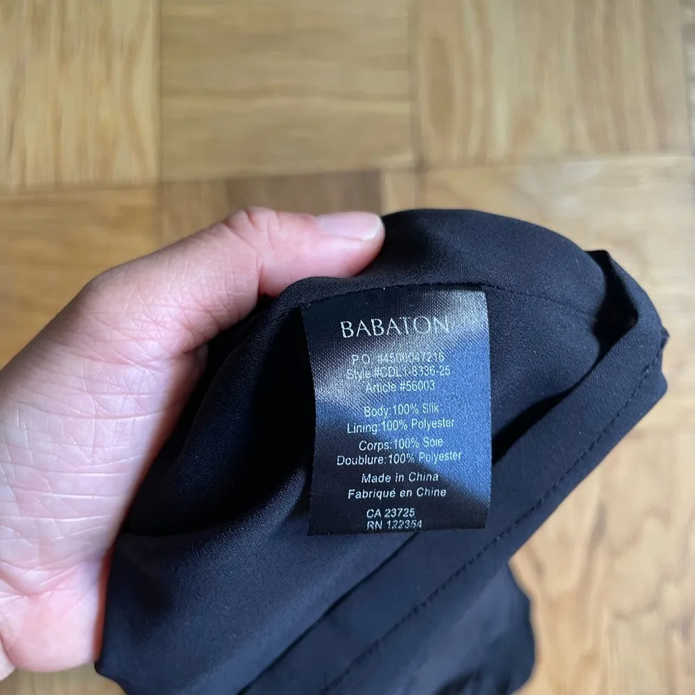 Aritzia Babaton 100% silk black sleeveless mini dress with pleated skirt size 0 - Image 8