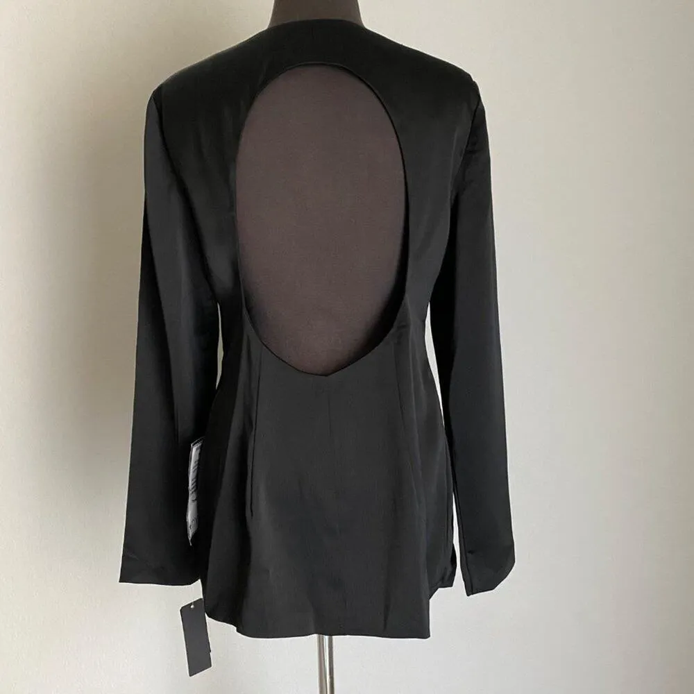 City‎ Studio sz 11 satin back cutout party blazer NWT Black - Image 2