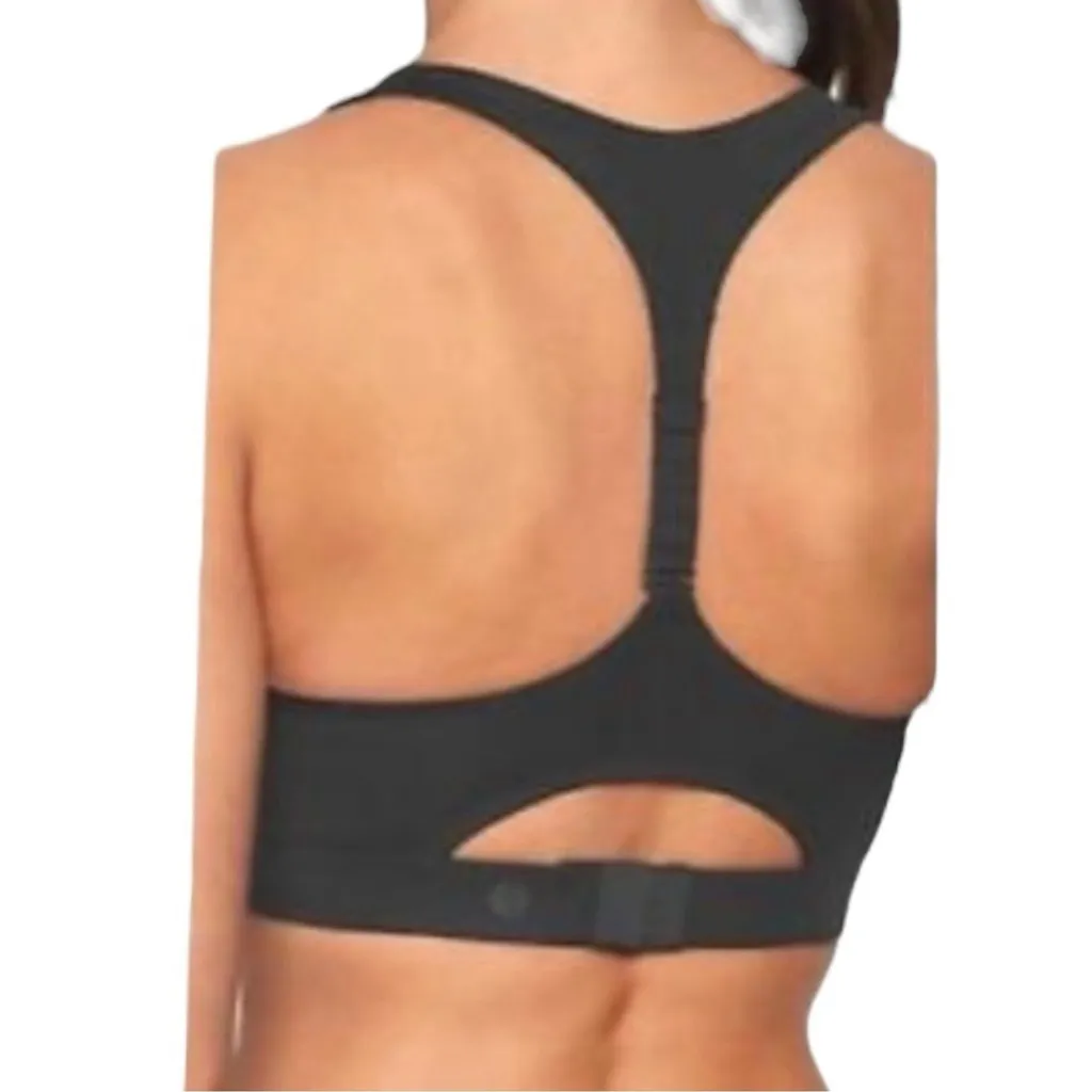 Athleta Circuit Cutout Black Sports Bra Large Y2K Activewear Medium Impact - Image 2