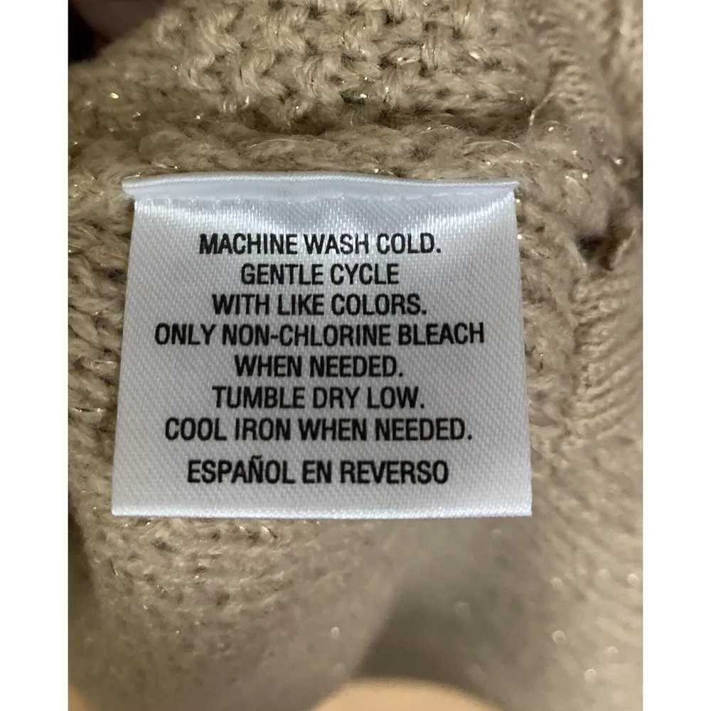 Style & Co XL Pull on Sweater Metallic Thread Accent Front Decorative Zippers - Image 10