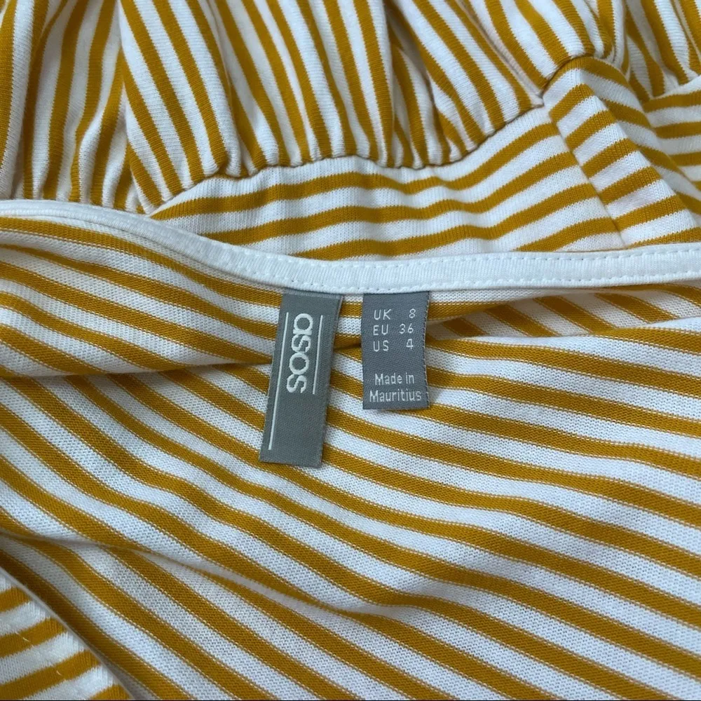 Asos Mini V Neck Button Down Smoke Stress Striped Size 4 - Image 5