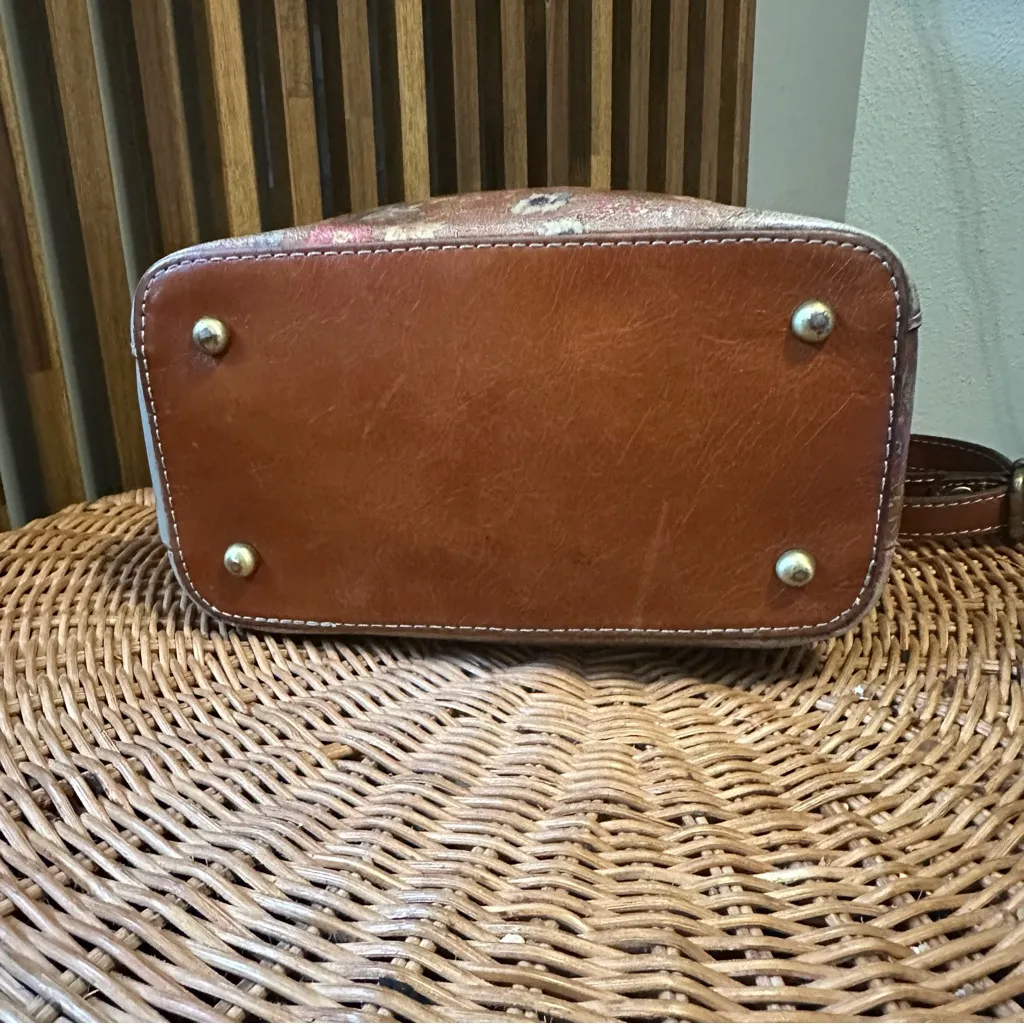 Patricia Nash Tan Leather Prairie Rose Floral Backpack w/ Wallet (Project) - Image 5