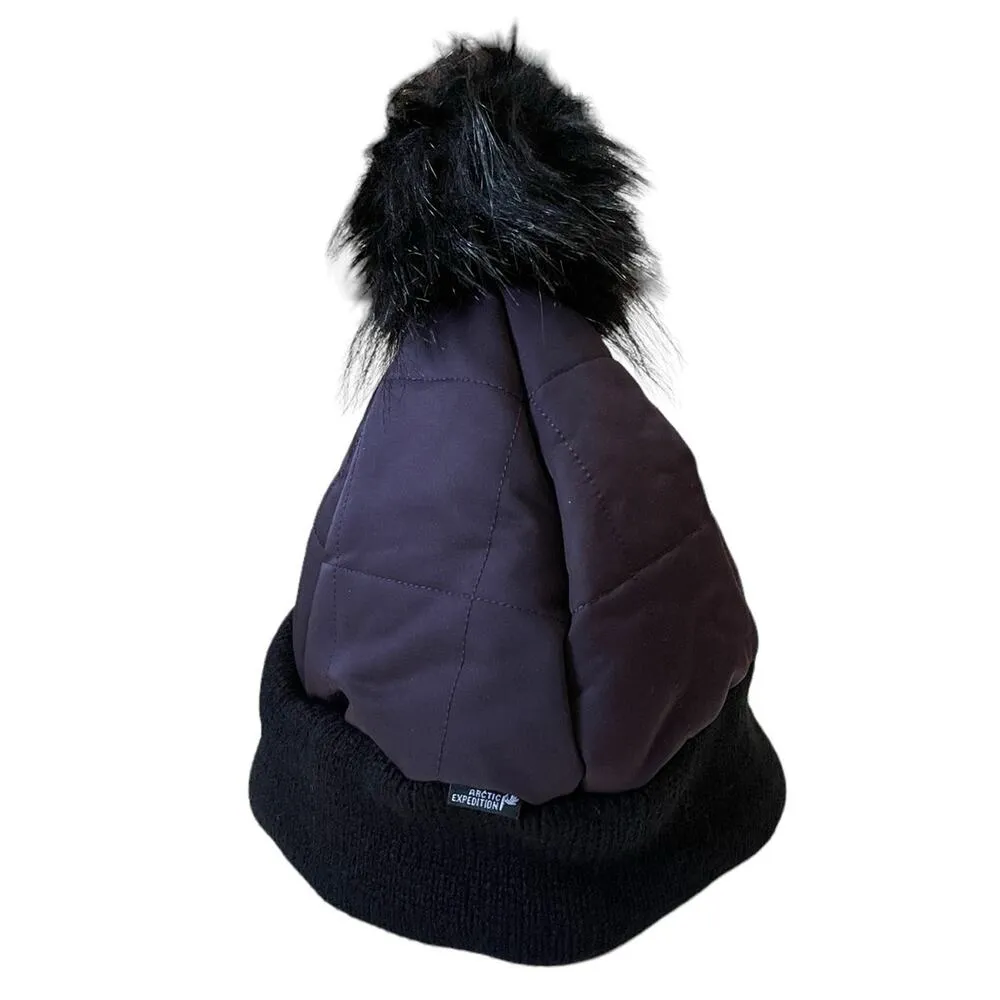 Artic Expedition Purple Quilted Beanie Removable Pom Pom Winter Hat Size S/M NWT - Image 7