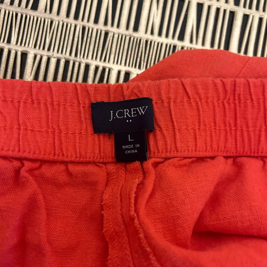 J. Crew Linen-blend‎ drawstring short size large - Image 5