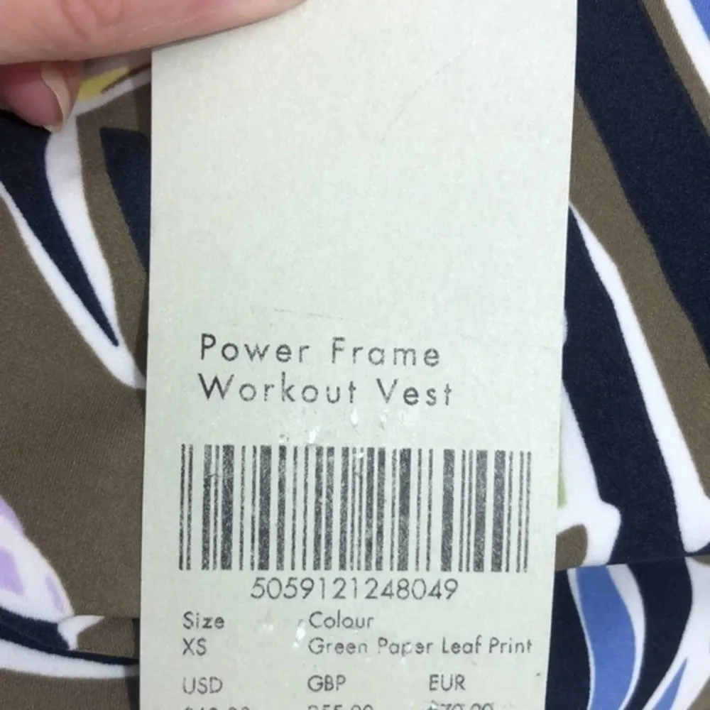 Sweaty Betty Power Frame Racerback Sports Bra in Green Paper Leaf Print XS NWT - Image 10