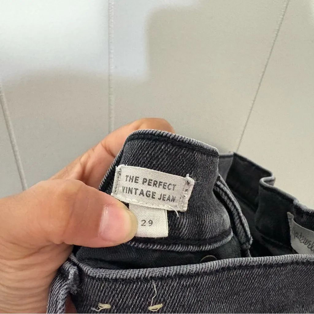 Madewell The Perfect Vintage Jean Womens Black Wash Denim Size 29 - Image 8