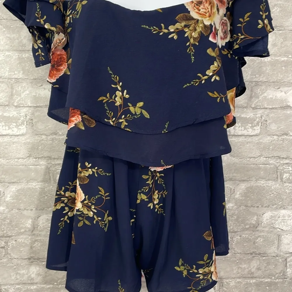 LF  Rumor Boutique Layered Floral Romper - Image 2