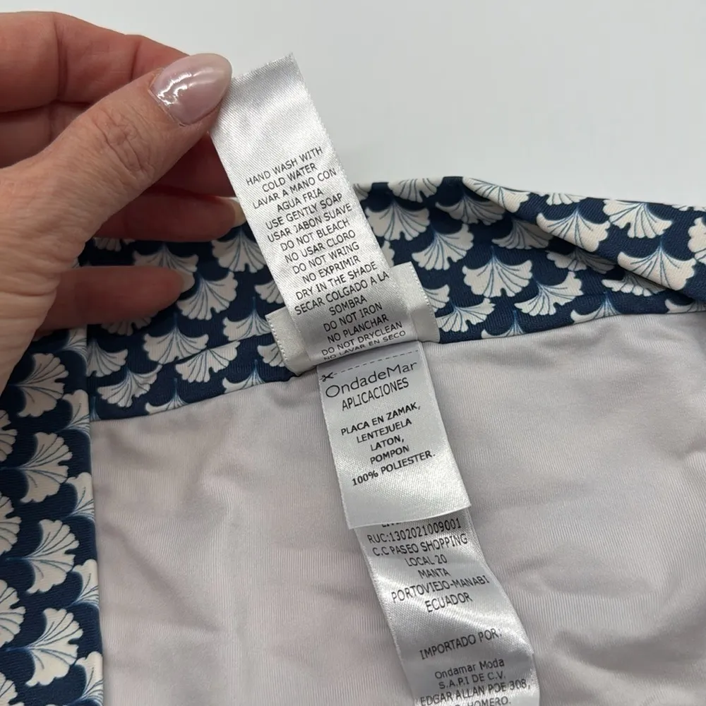 OndadeMar Lotto Banded Bikini Bottoms Size Large Blue - Image 10