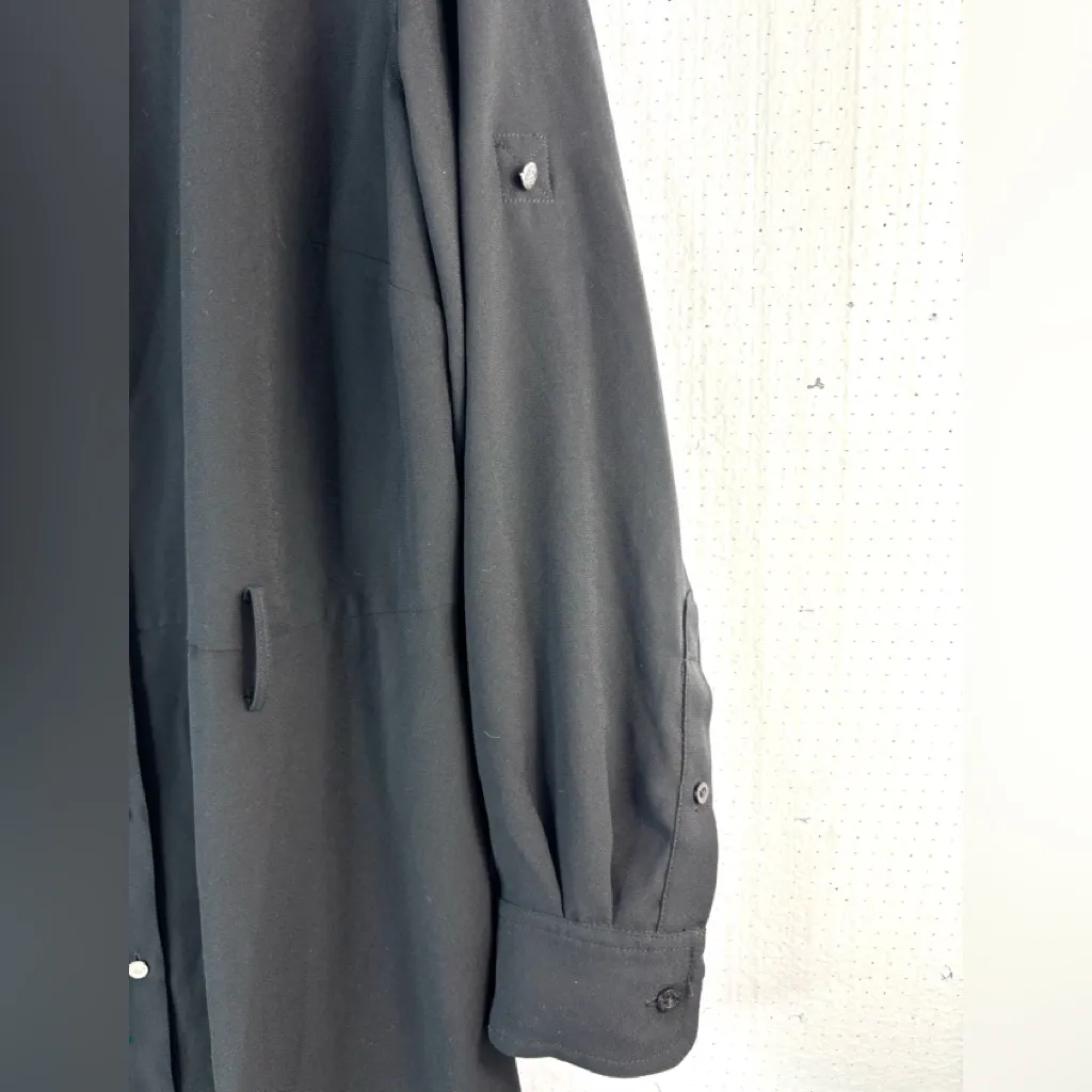 Ralph Lauren 16W Classic Black Long Sleeve Button Down Dress - Funeral - Image 6