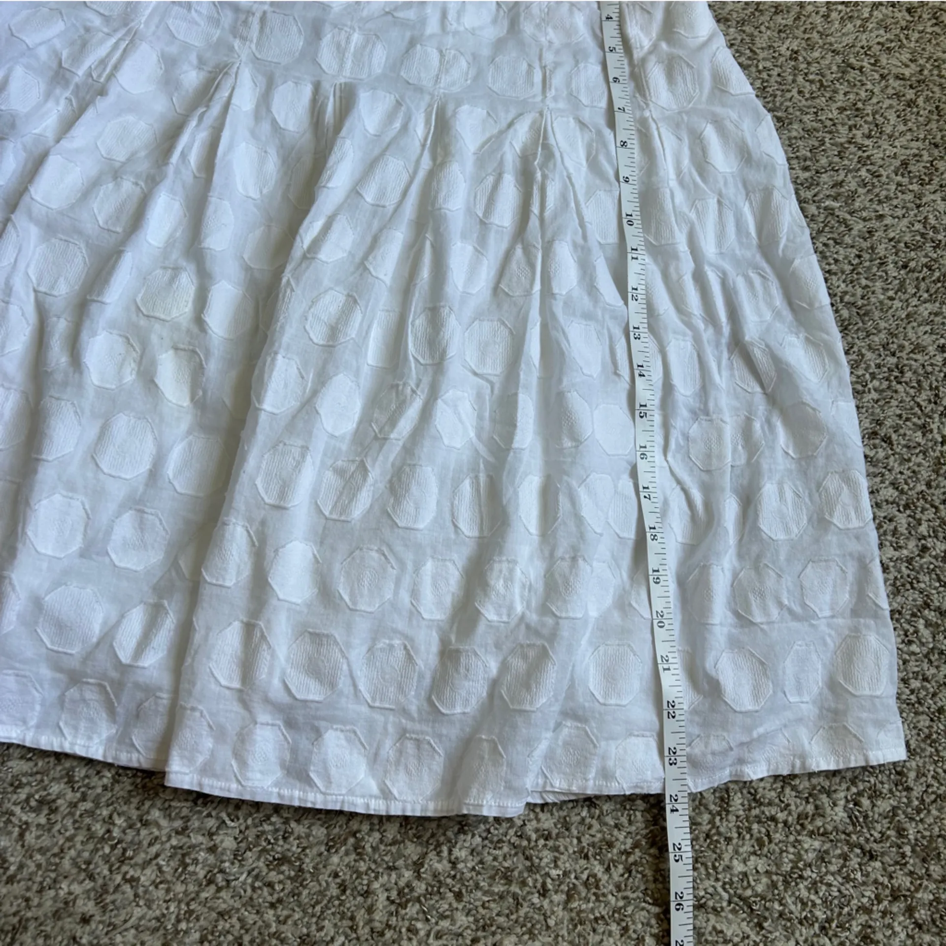 Rafaella White Textured A-Line Skirt Bridal Bachelorette Party Neutral Summer - Image 5