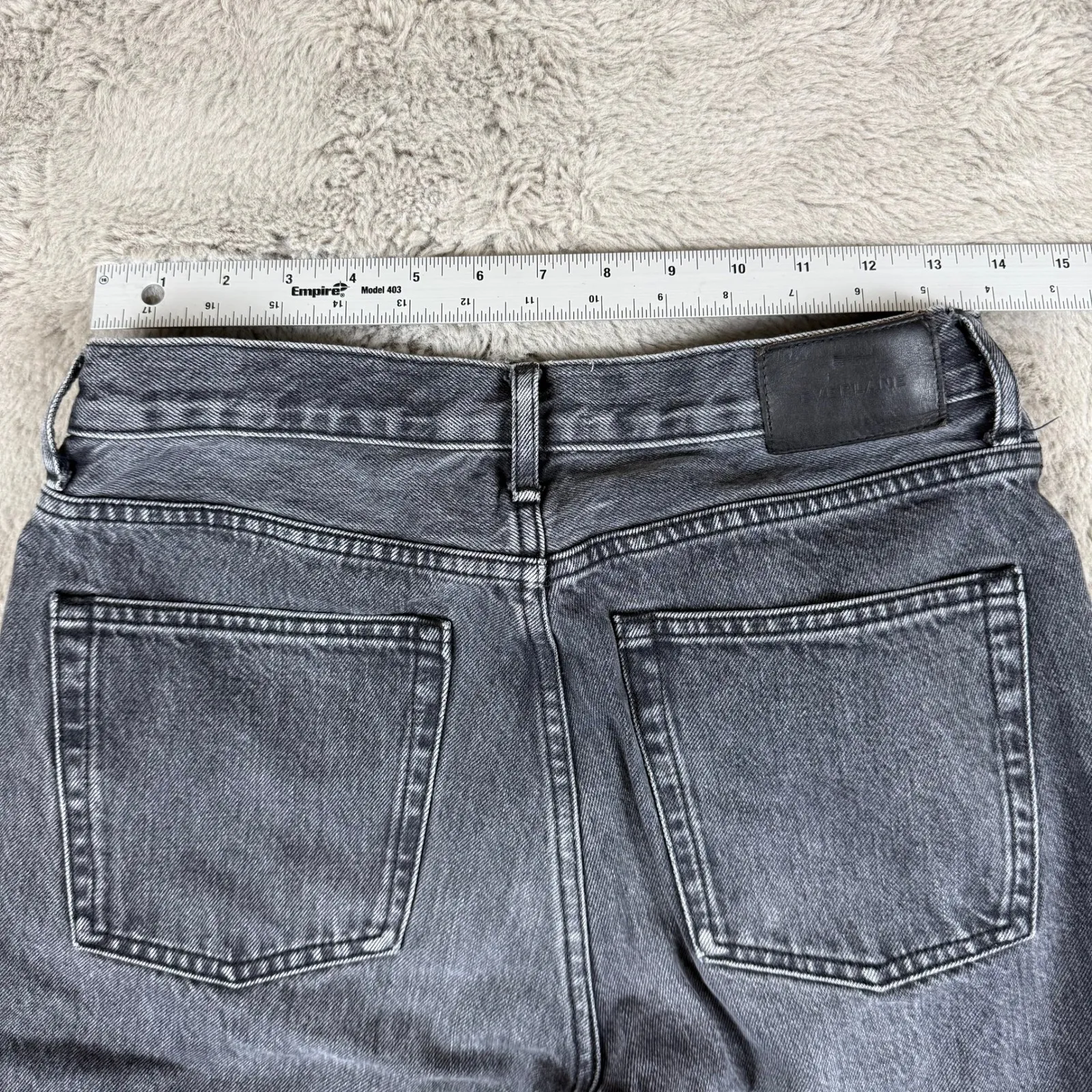 Everlane 90s Cheeky Jean High‎ Rise Straight Leg Denim Gray Wash Size 26 - Image 2