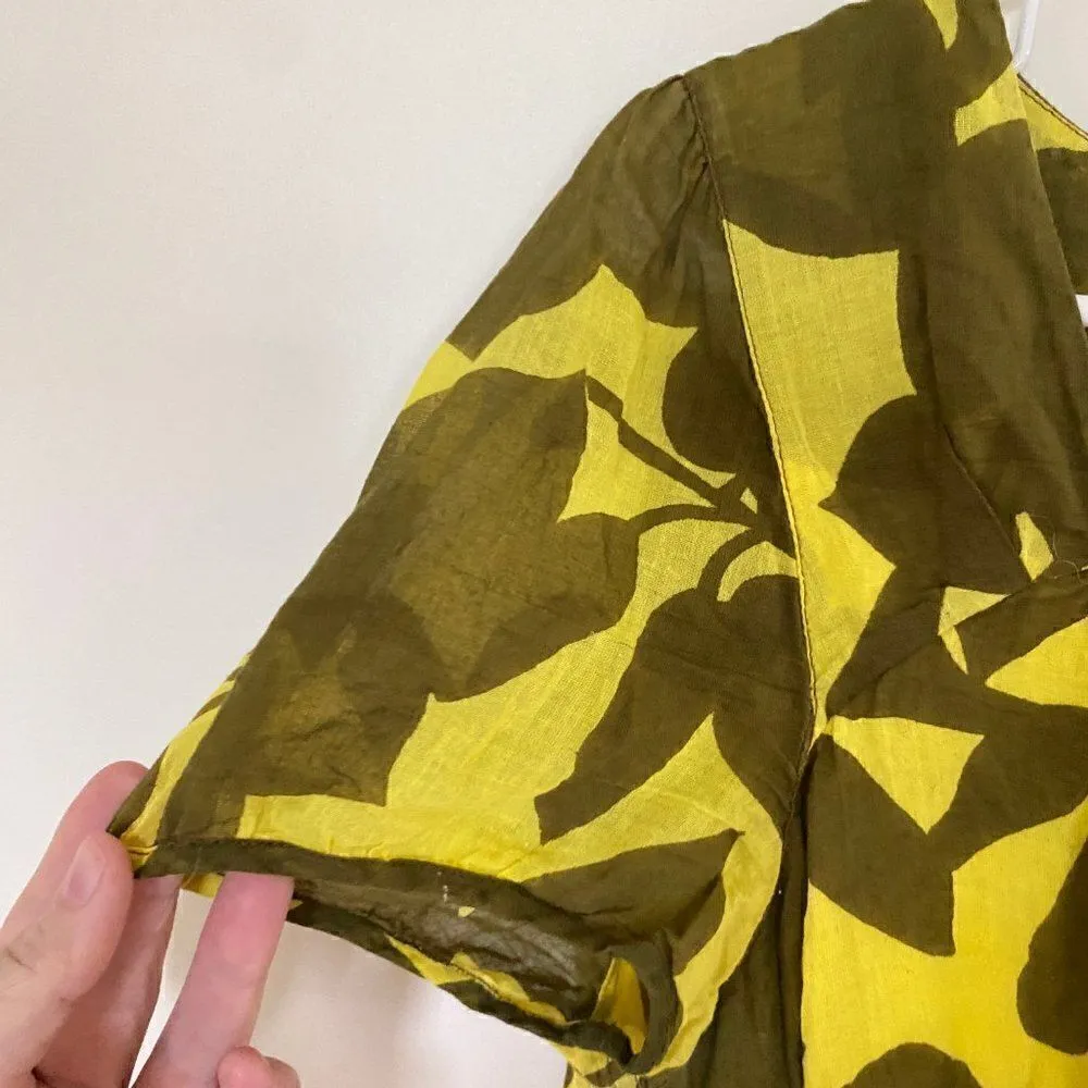 French Connection Printed Drawstring Waist Mini Shirt Dress Size 10 - Image 6