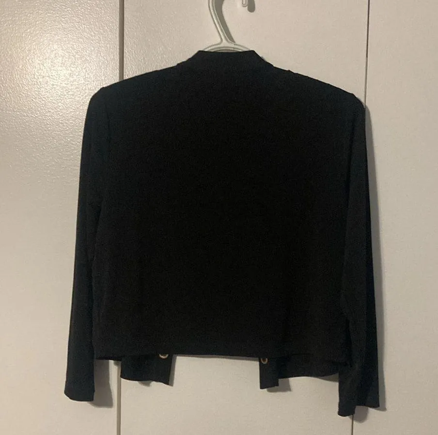 Calvin Klein Black Open Front 3/4 Sleeve Cardigan - Image 3