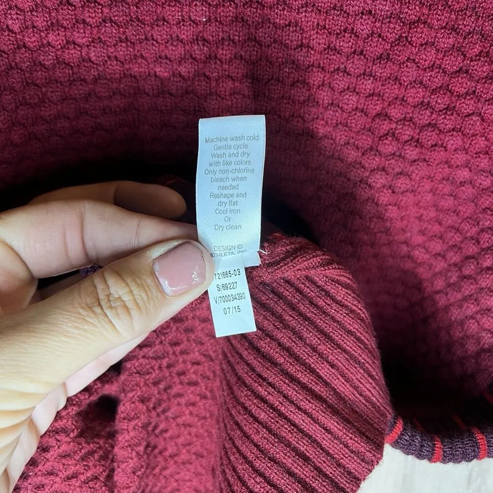 Athleta  XXS Marina Merino Wool Chianti Red Knit Turtleneck Sweater XXS - Image 6
