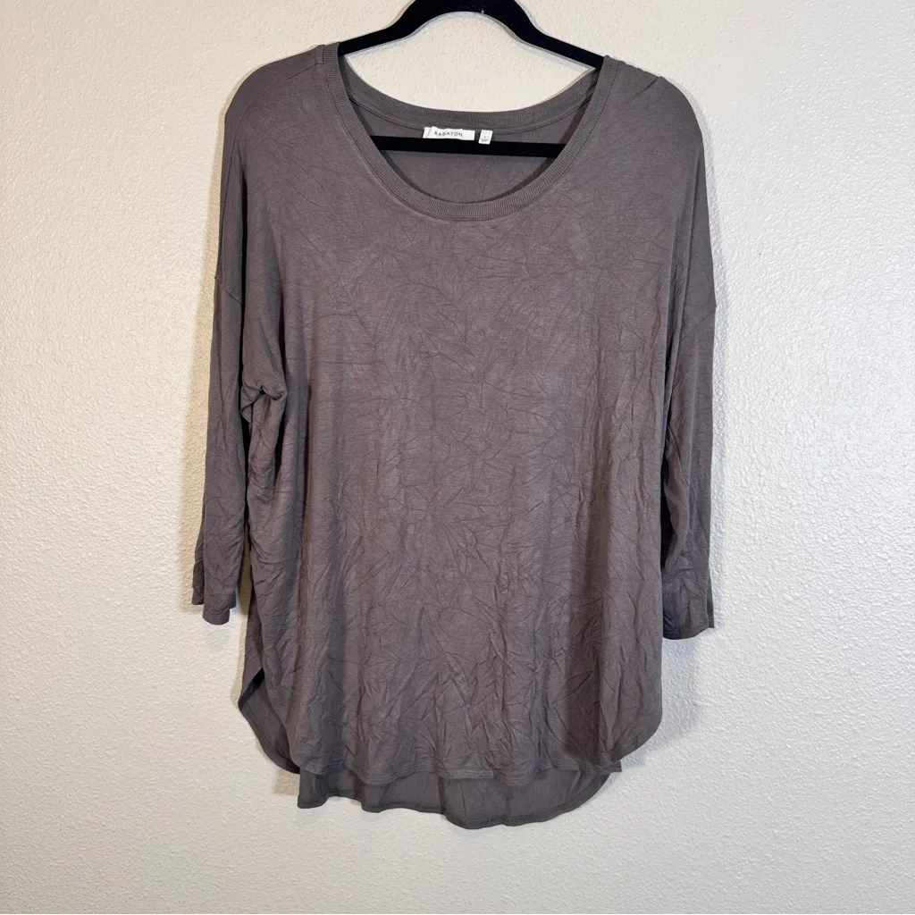 Babaton Aritzia Brown Blouse Womens L Closet Staple Basic Minimalist Capsule Top - Image 9