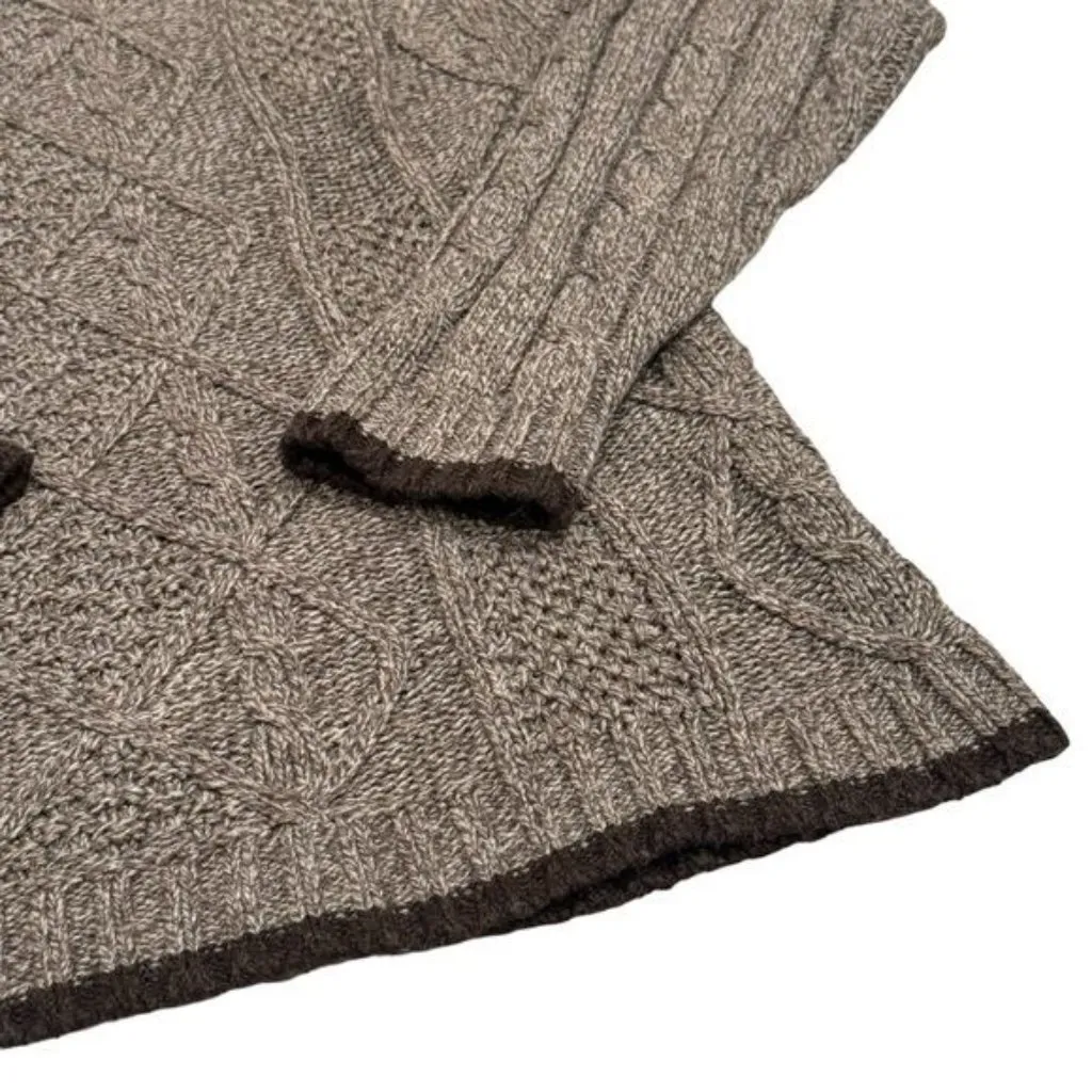 Vintage Trader Bay Knit Sweater Silk Wool Blend Holiday Cabincore Cozy Size M Brown Size M - Image 4