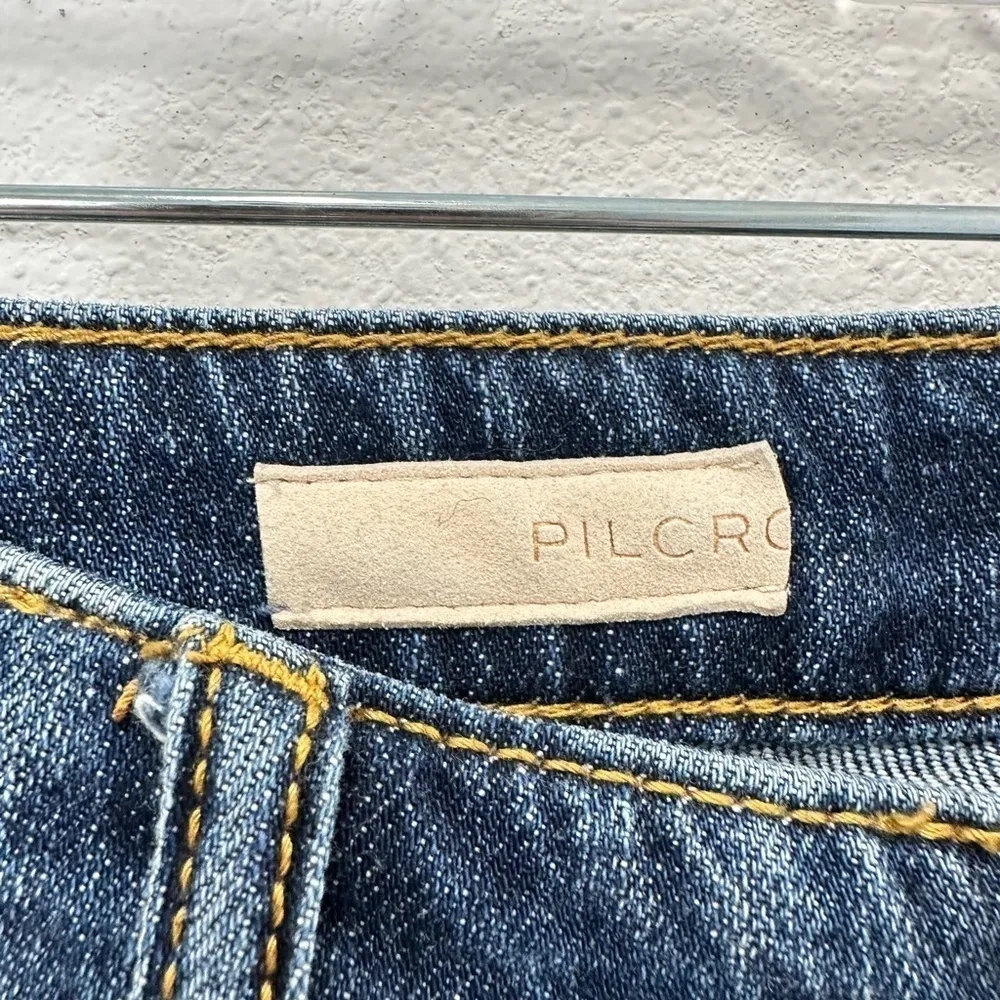 Pilcro Anthropologie 27 TALL Medium Wash‎ Jeans Distressed Slim Boyfriend Crop - Image 3