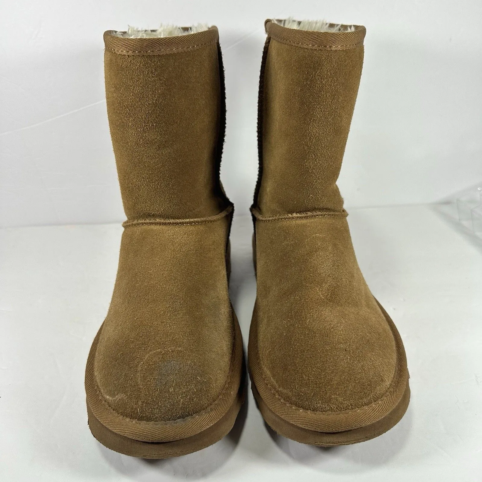 Time and Tru Women’s Tan Faux Suede Mid - Image 3