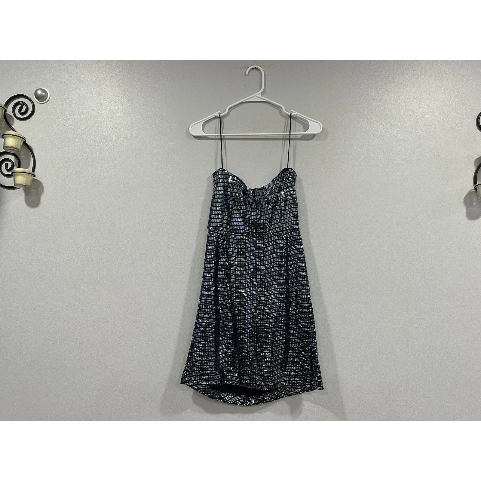 Ramy Brook Daya Mirrored Strapless Mini Dress Teal Party Sz 6 NEW - Image 5